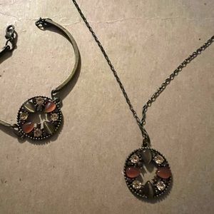 Brown necklace and bracelet
